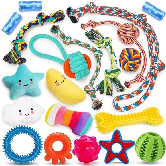 20Pack Luxury Puppy Toys for Teething, Cute Small Dog Toys with Rubber Puppy Toy - Picture 1 of 7
